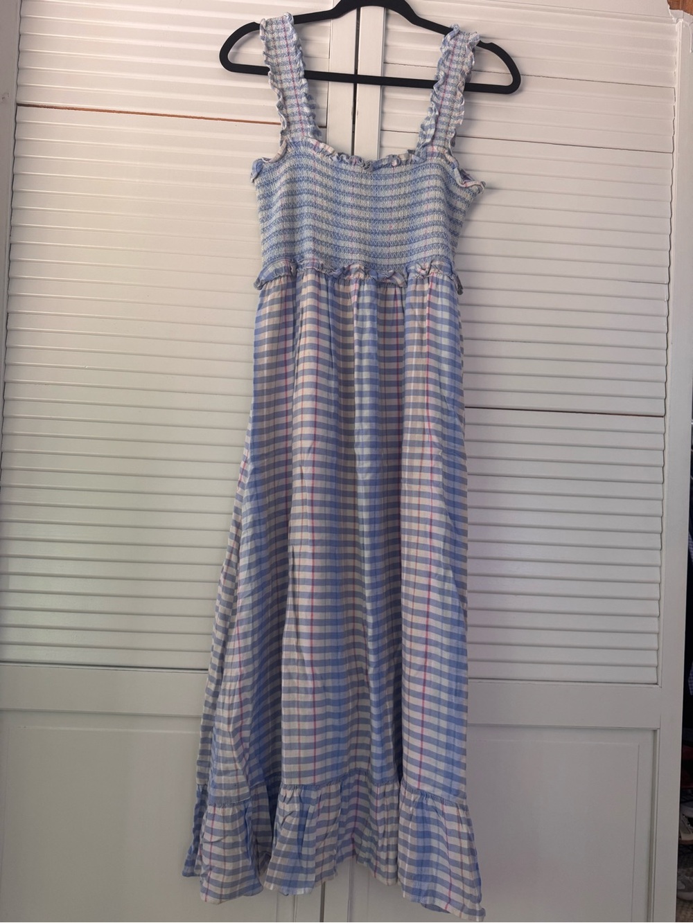 Rails Light Blue Pastel Gingham Smocked Maxi Dress - Women 0110 - Picture 2 of 6